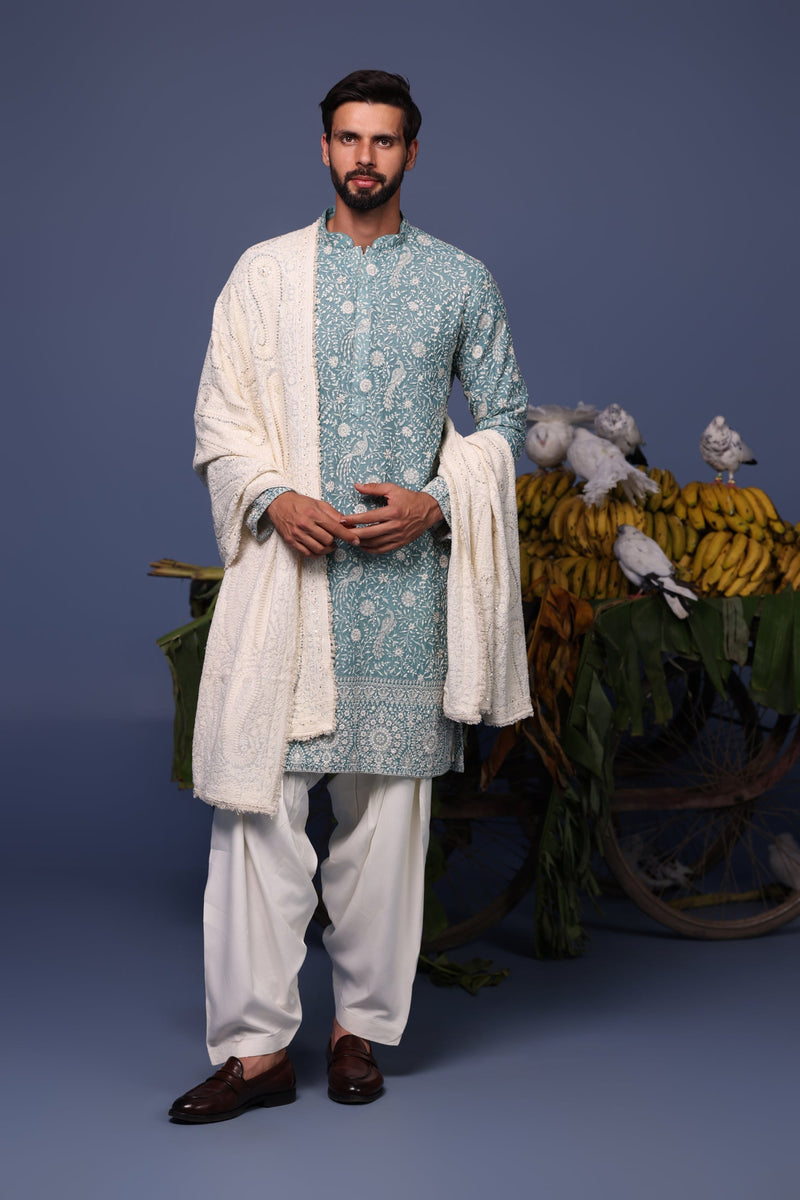 Arjun Bijlani  in Jahan Blue Kurta Set