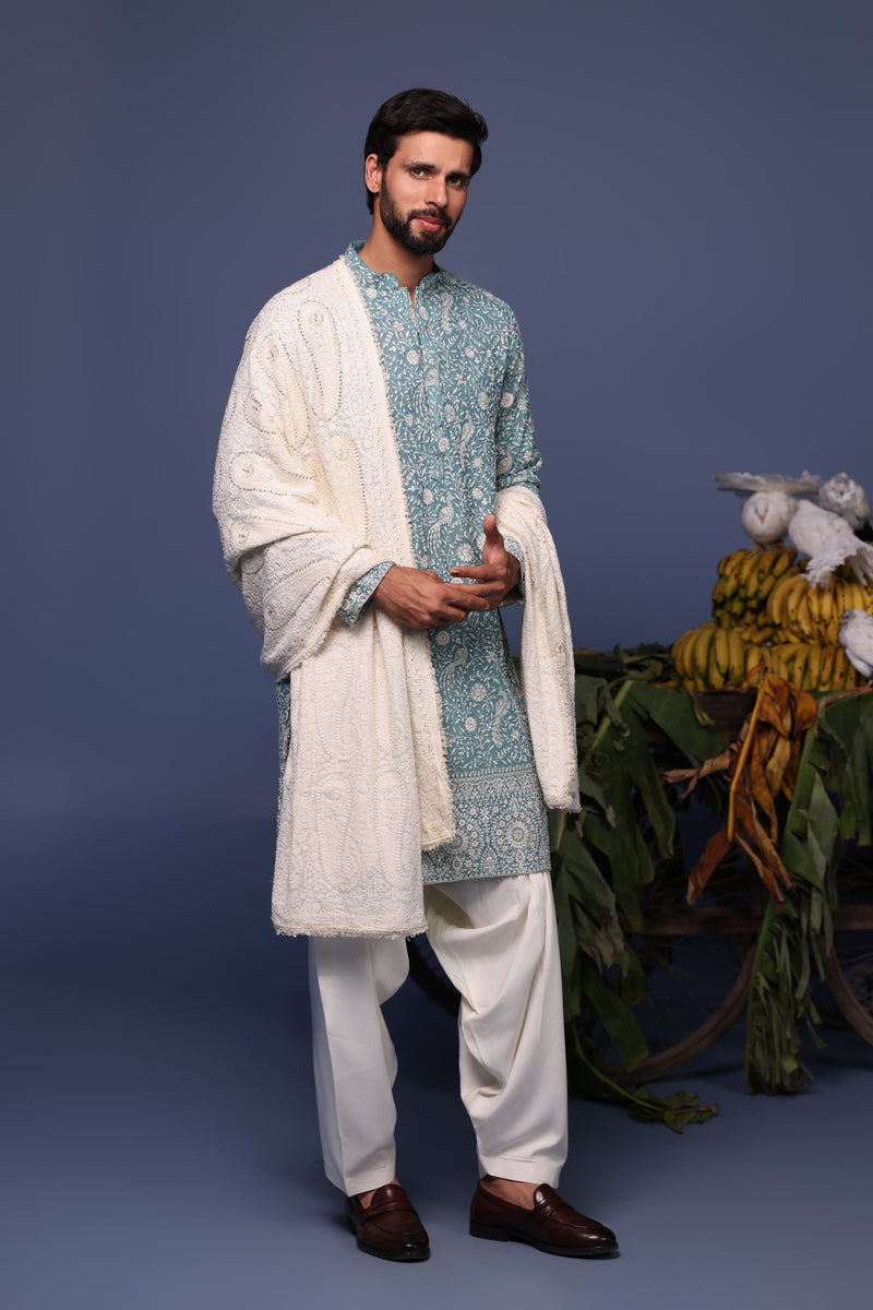 Arjun Bijlani  in Jahan Blue Kurta Set