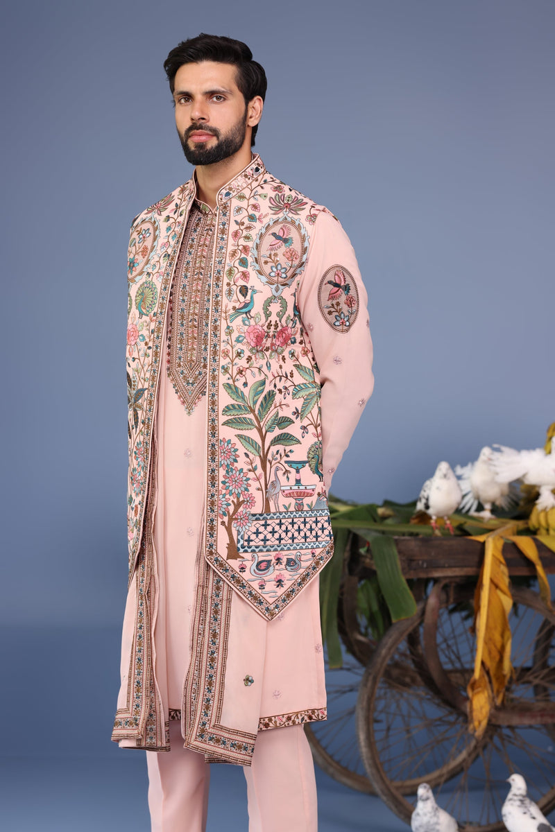 keshav sadhna in Abeer Pink Kurta Jacket Set