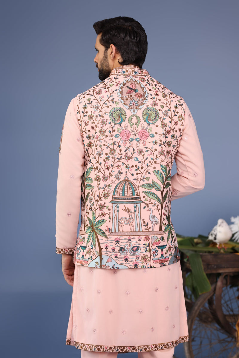 keshav sadhna in Abeer Pink Kurta Jacket Set