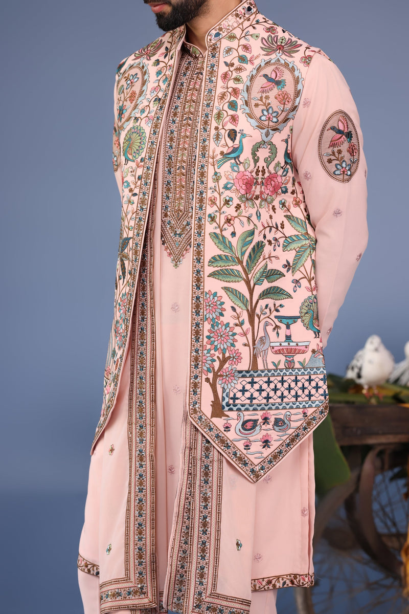keshav sadhna in Abeer Pink Kurta Jacket Set