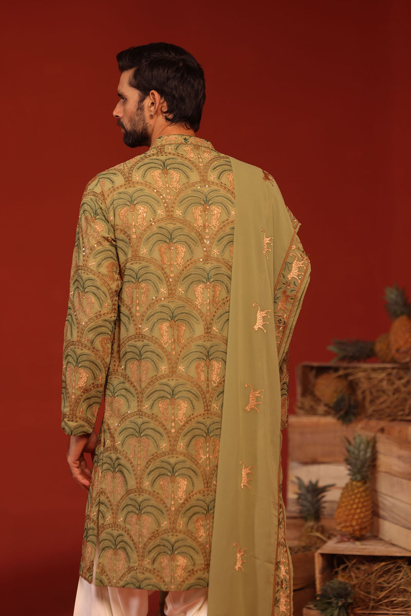 ROHIT CHANDEL IN Anvay Mehandi Kurta Set