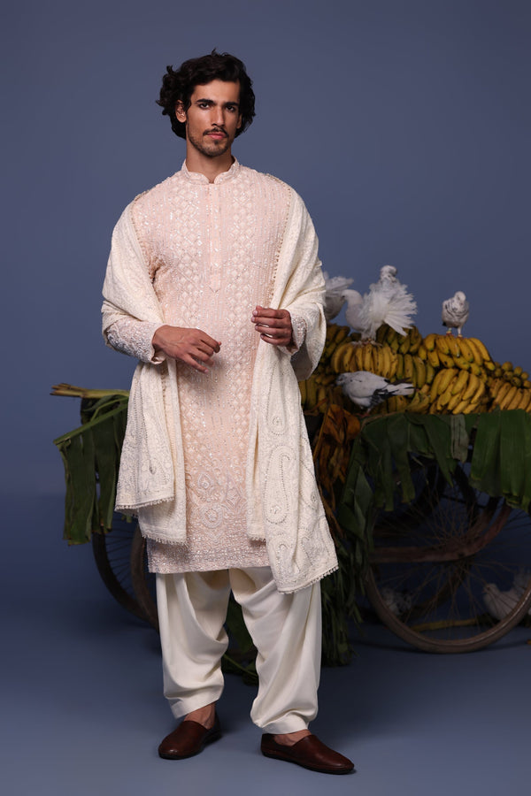 Abhishek Sharma in Riaz Pink Kurta Set