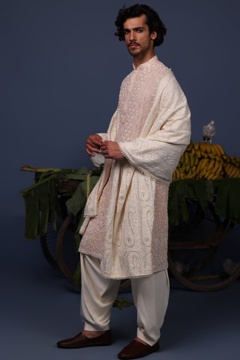Abhishek Sharma in Riaz Pink Kurta Set