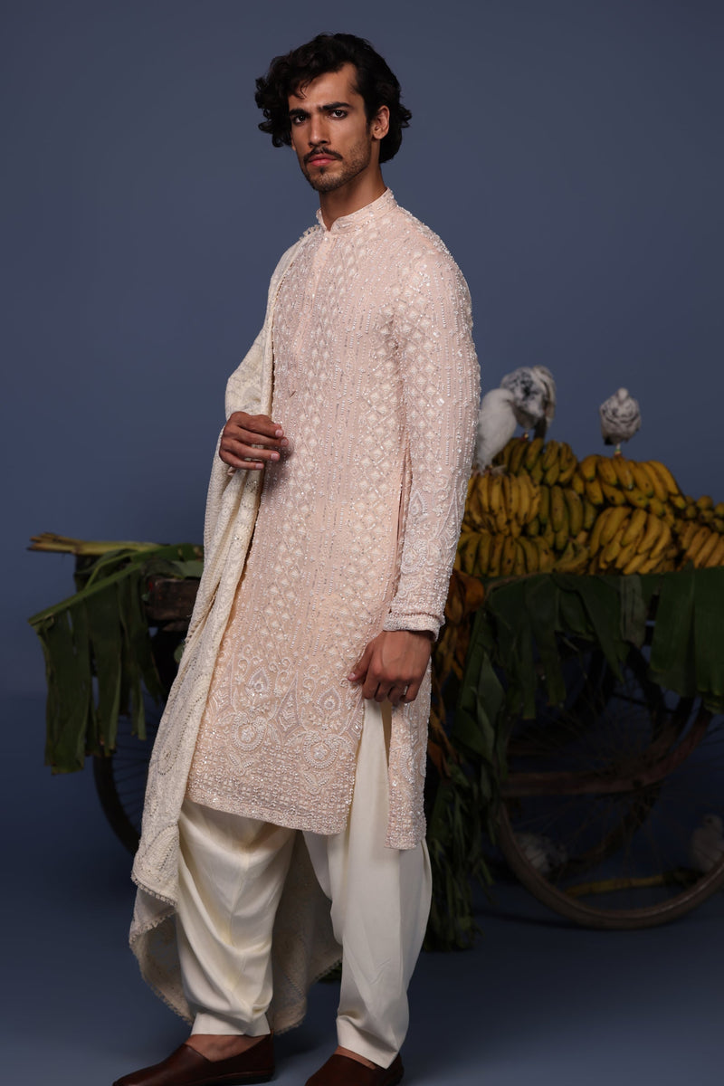 Abhishek Sharma in Riaz Pink Kurta Set