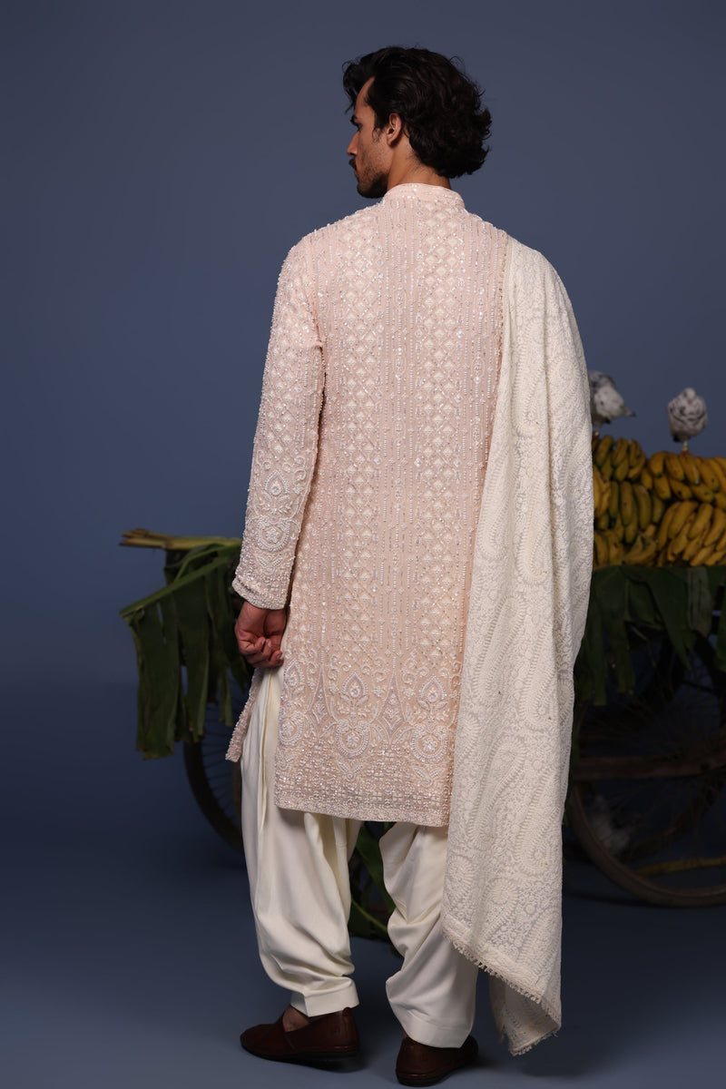 Abhishek Sharma in Riaz Pink Kurta Set