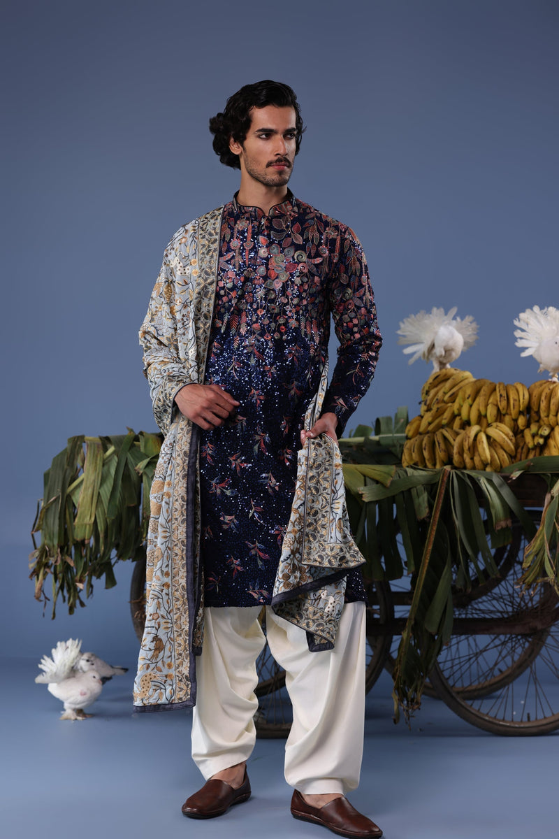 Aparshakti Khurana  in Mihir Blue Kurta Set