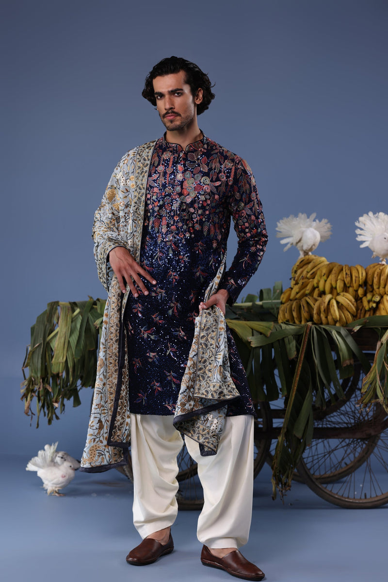 Aparshakti Khurana  in Mihir Blue Kurta Set