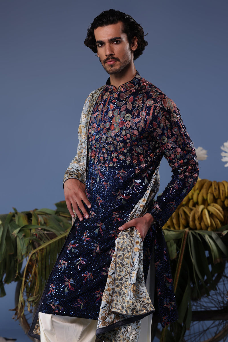 Aparshakti Khurana  in Mihir Blue Kurta Set