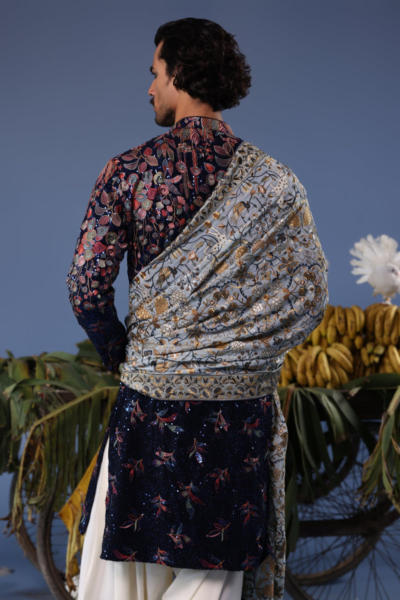 Aparshakti Khurana  in Mihir Blue Kurta Set