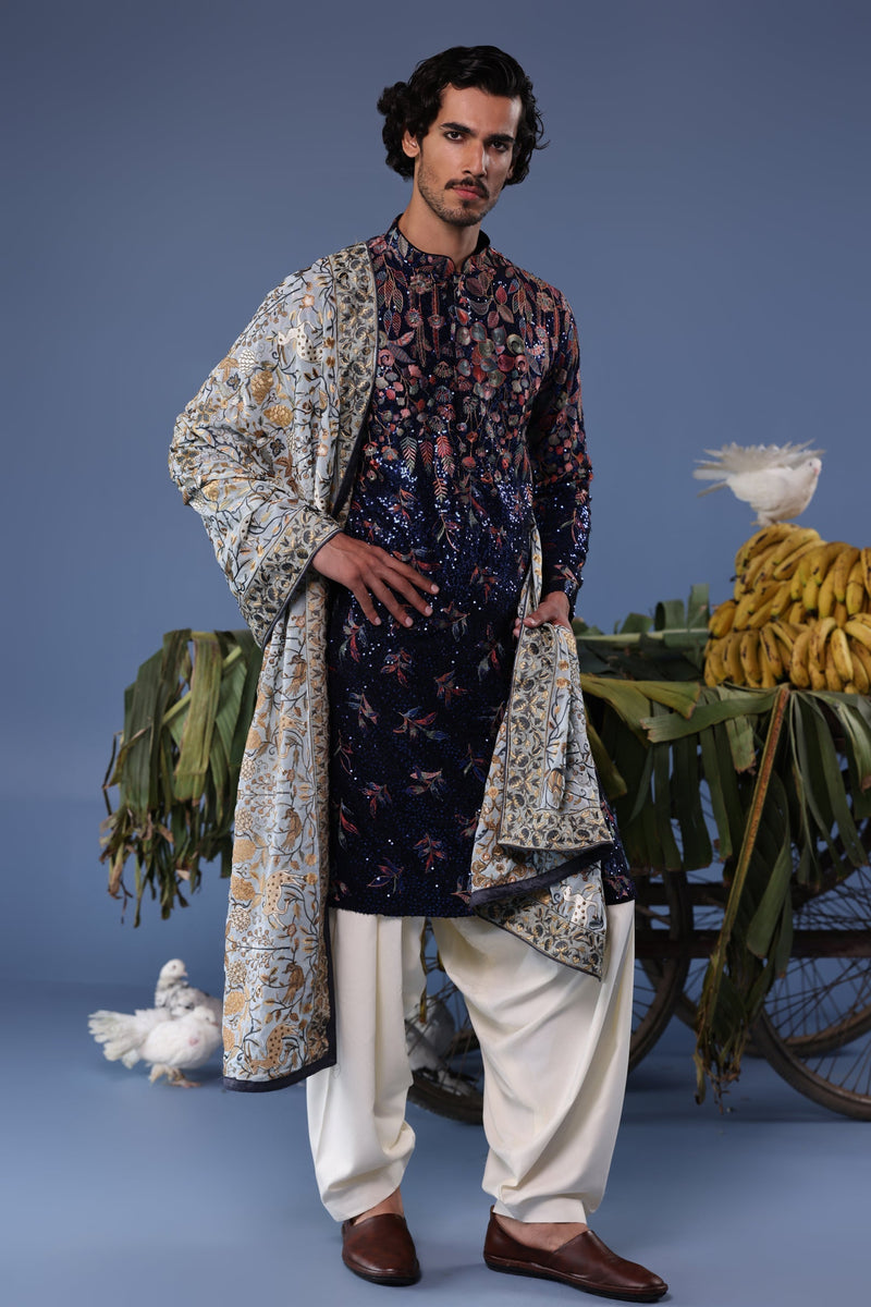 Aparshakti Khurana  in Mihir Blue Kurta Set