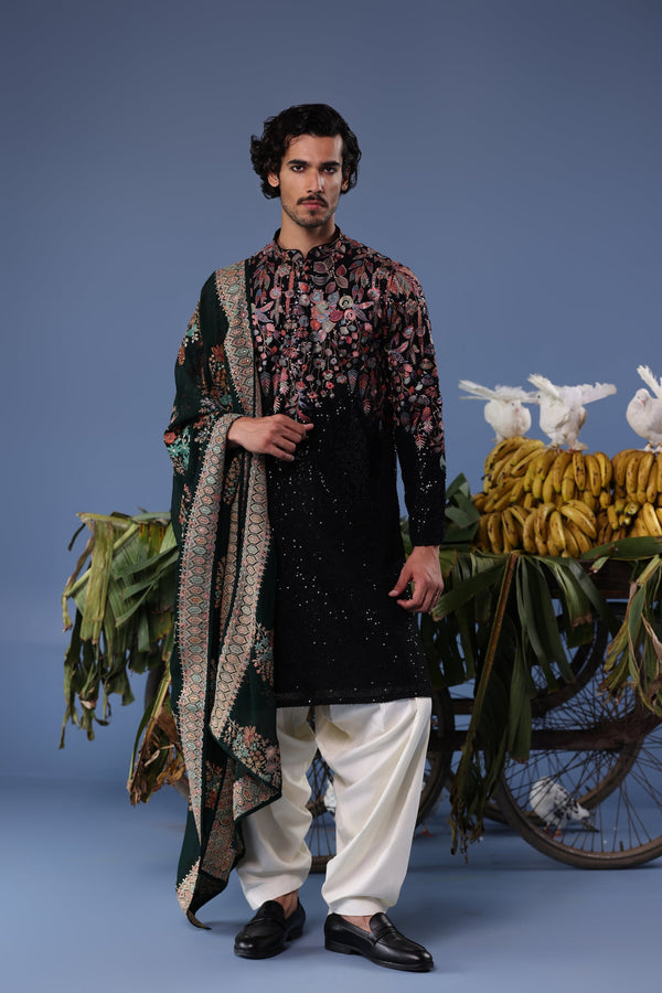 Siyah Black Kurta Set