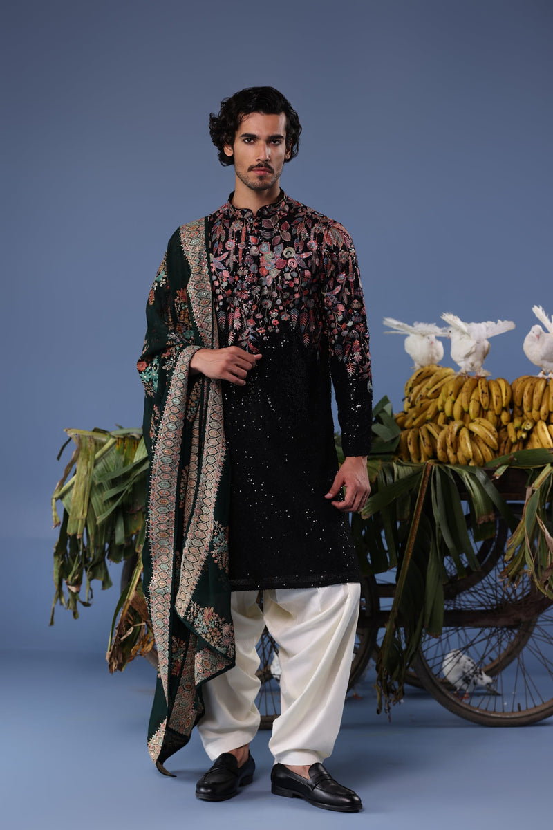 Siyah Black Kurta Set