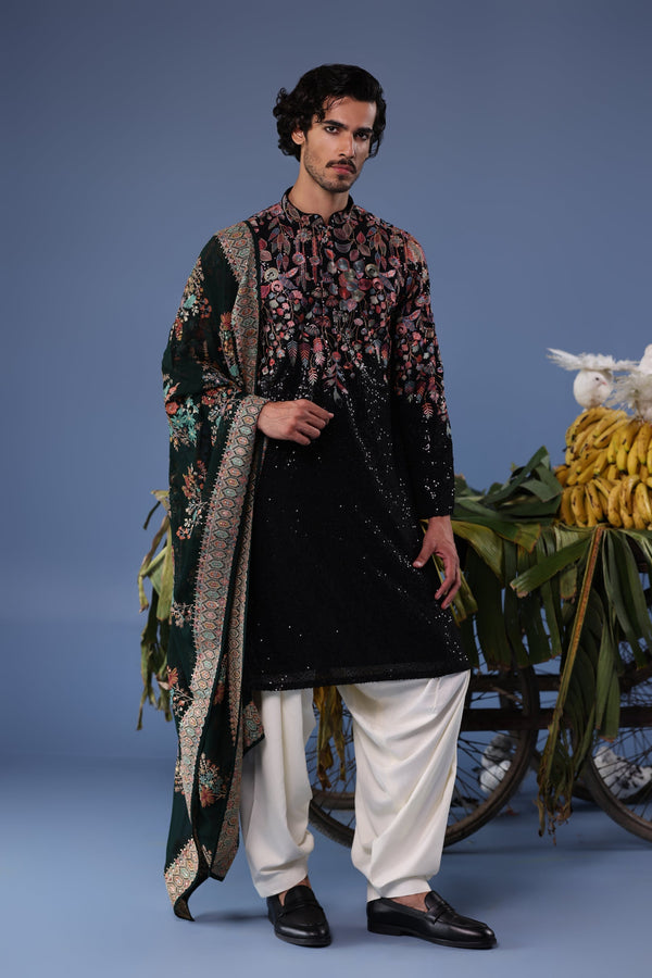 Siyah Black Kurta Set