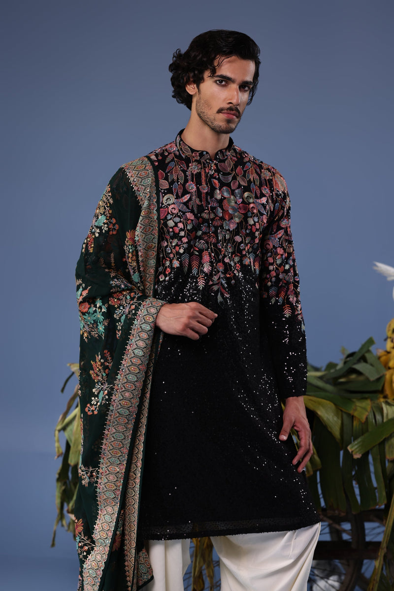Siyah Black Kurta Set