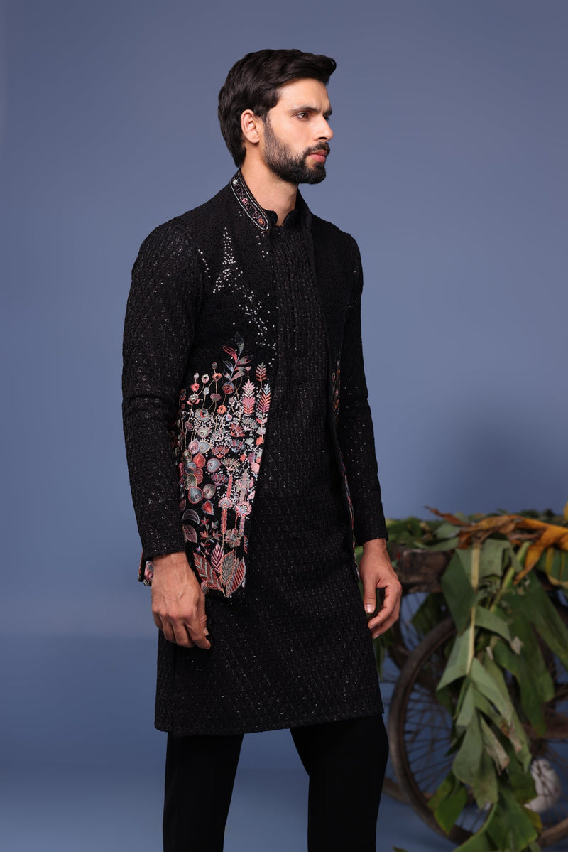 Natraj Black Kurta Jacket Set