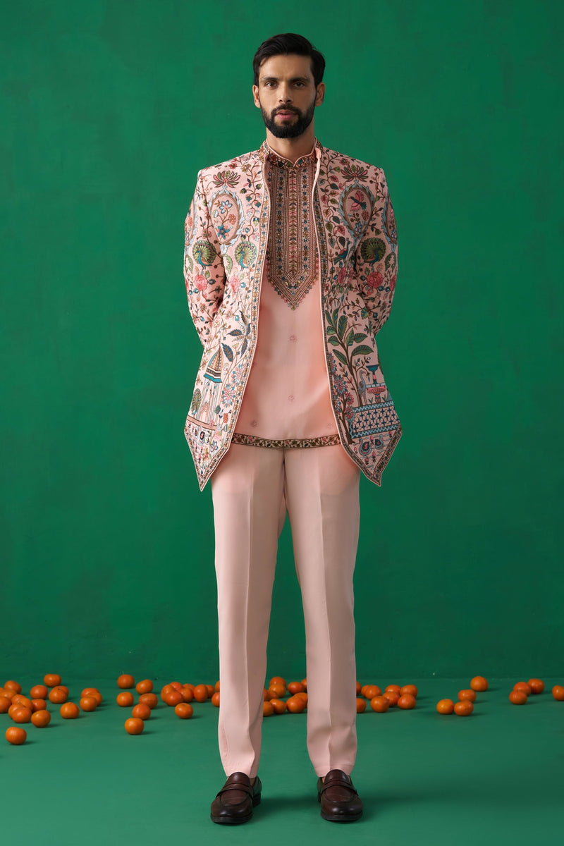 FOUNTAIN PINK JODHPURI SET