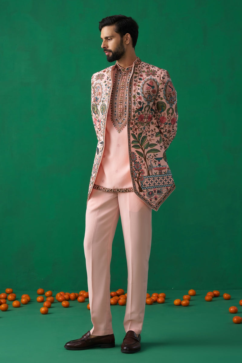 FOUNTAIN PINK JODHPURI SET