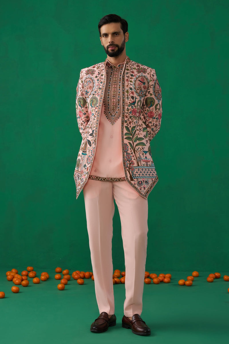 FOUNTAIN PINK JODHPURI SET