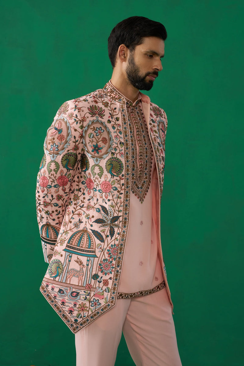 FOUNTAIN PINK JODHPURI SET