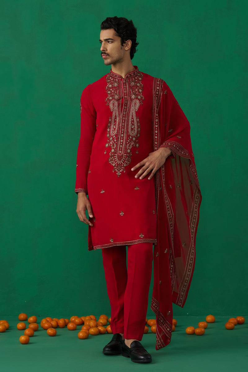 ARABIC RED KURTA SET