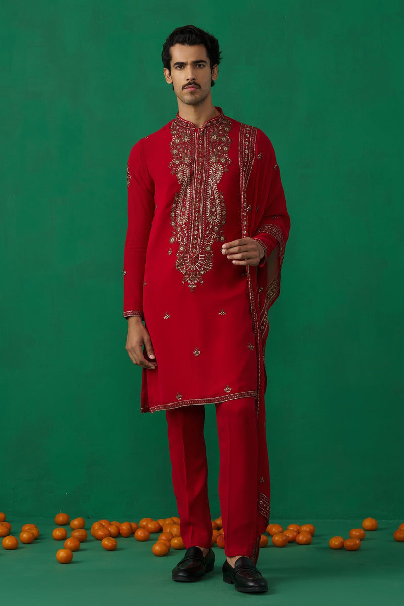 ARABIC RED KURTA SET