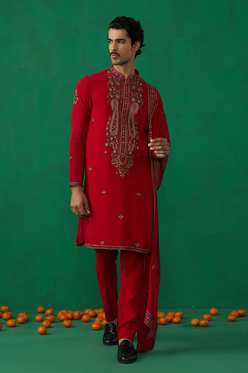 ARABIC RED KURTA SET