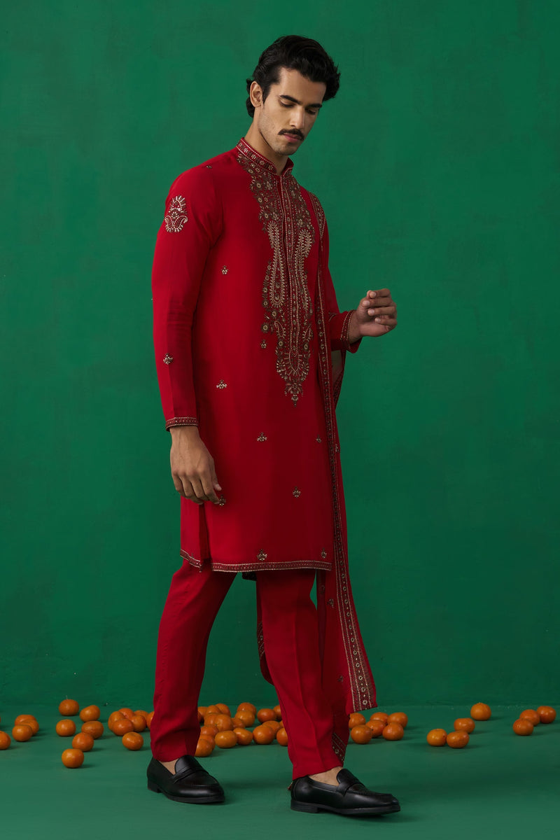 ARABIC RED KURTA SET