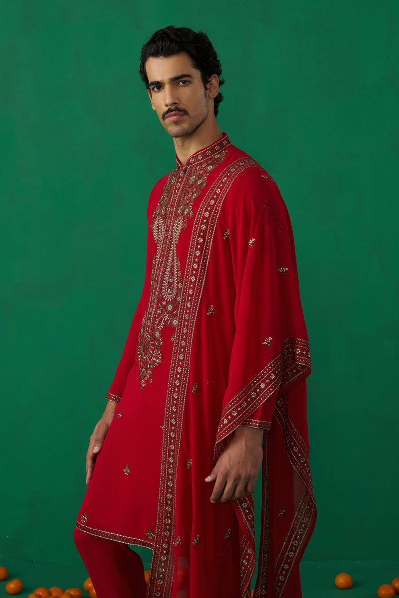 ARABIC RED KURTA SET