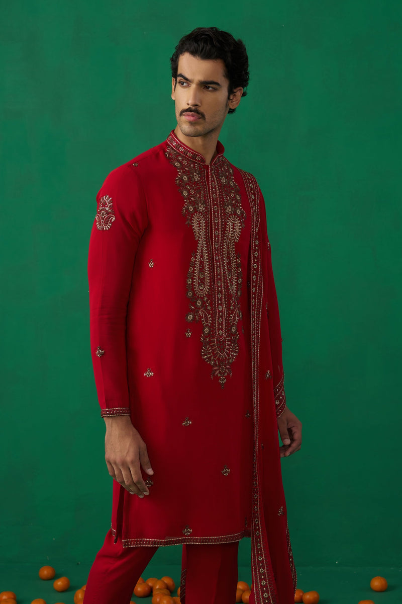 ARABIC RED KURTA SET