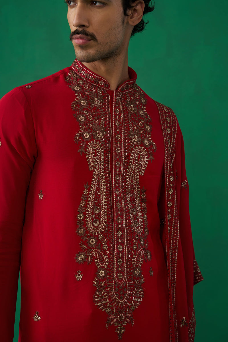 ARABIC RED KURTA SET