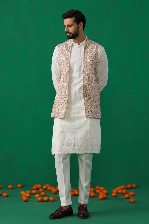 KASHMIRI MIRROR KURTA JACKET SET