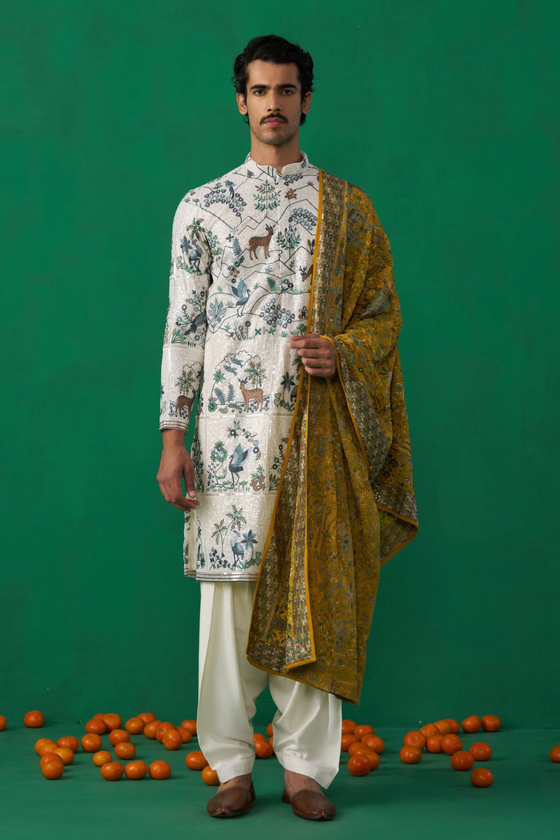SWAN IVORY KURTA SET