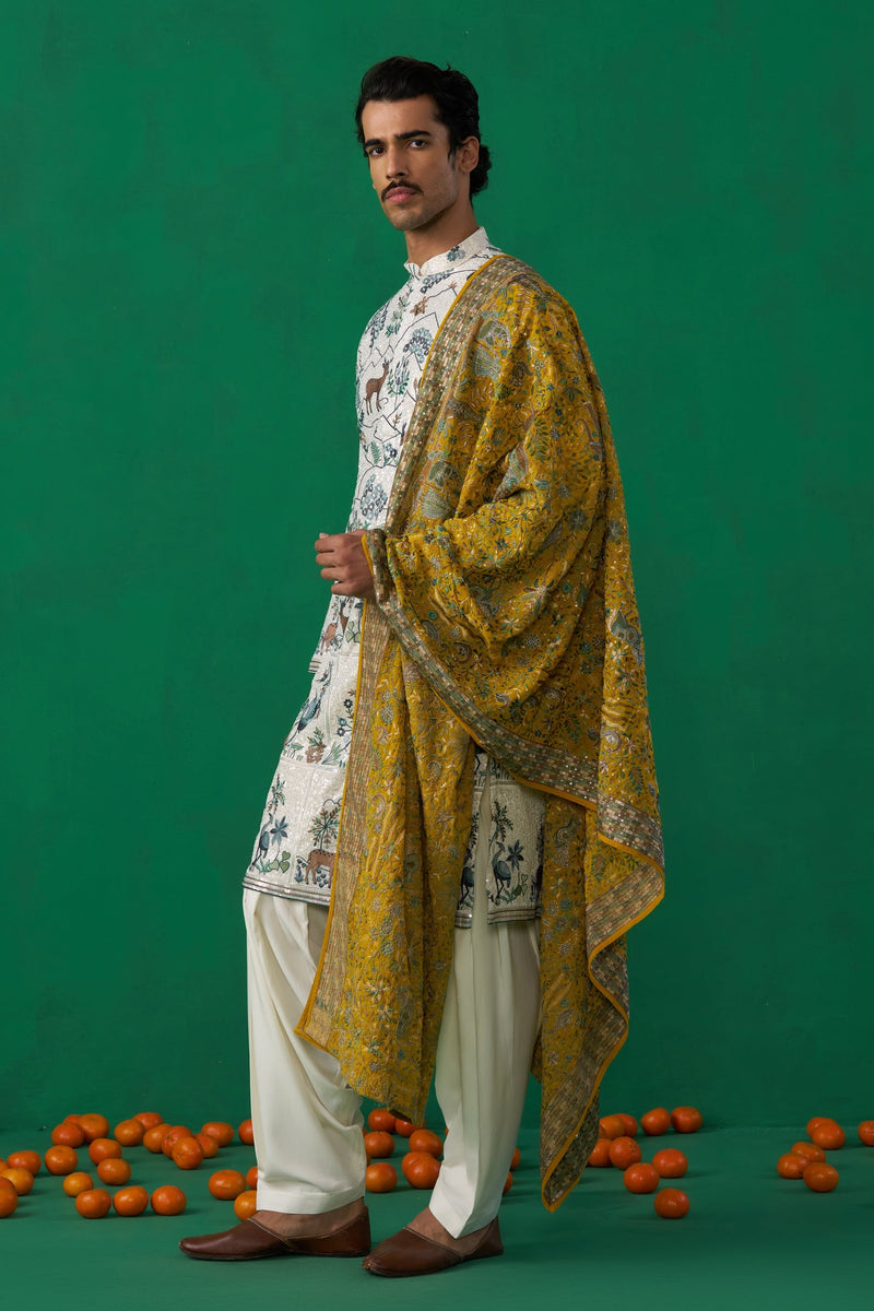 SWAN IVORY KURTA SET