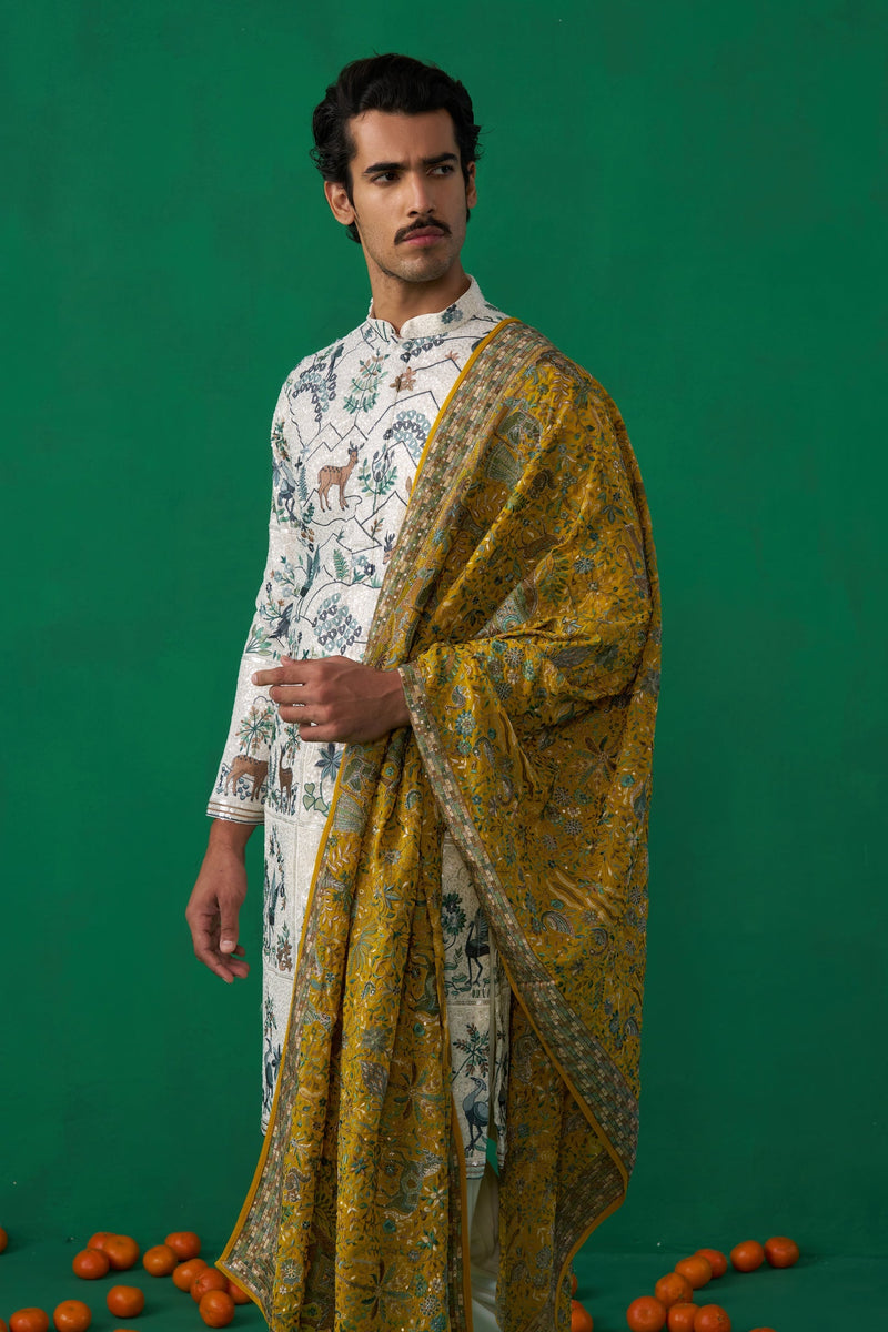 SWAN IVORY KURTA SET