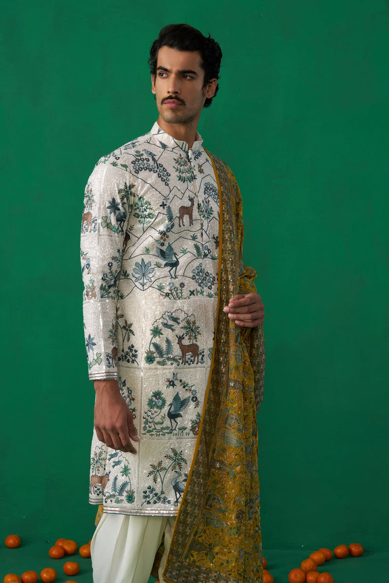 SWAN IVORY KURTA SET