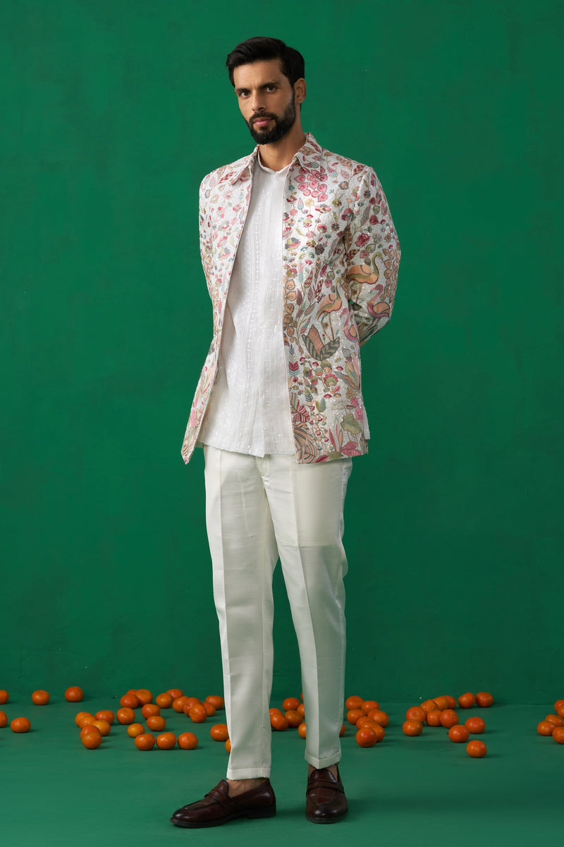 HANSRAJ IVORY JODHPURI SET