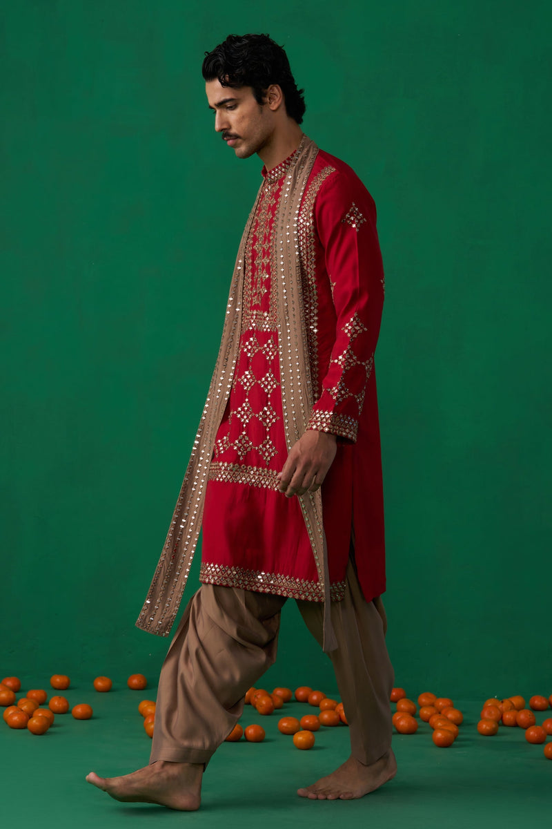 DARPAN RED KURTA SET
