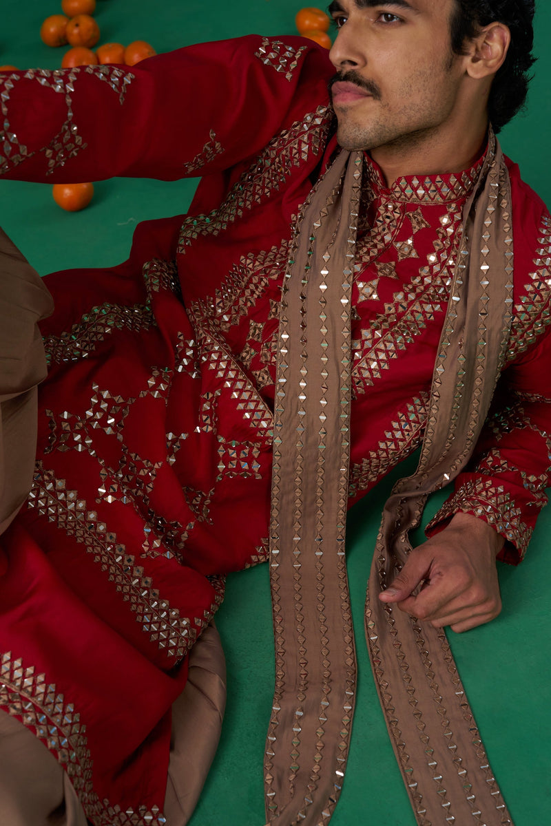 DARPAN RED KURTA SET