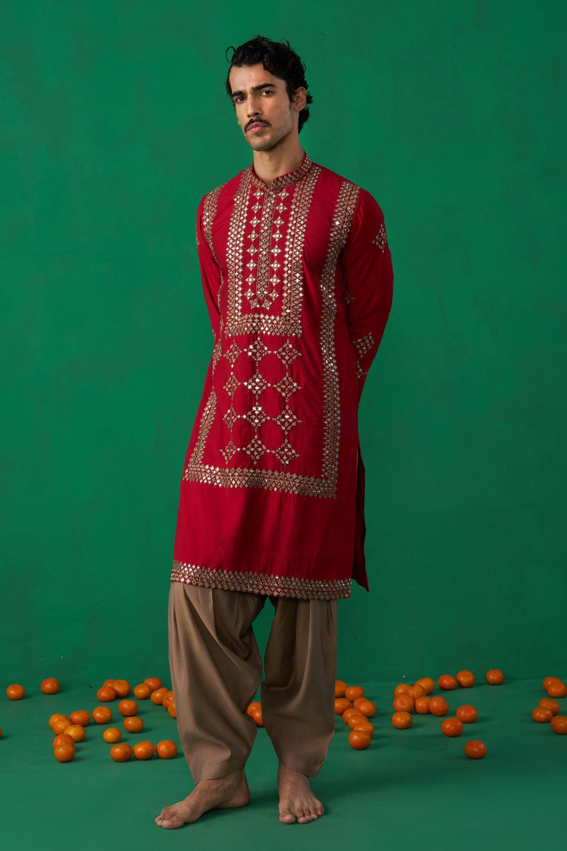 DARPAN RED KURTA SET