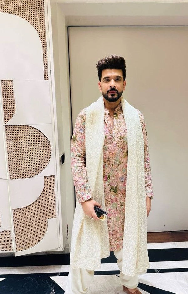 KARAN KUNDRA IN PhoolPankh Pink Kurta Set