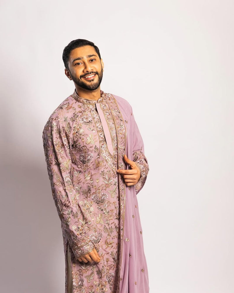 Zaid Darbar in Mayur Mauve Purple Kurta Set