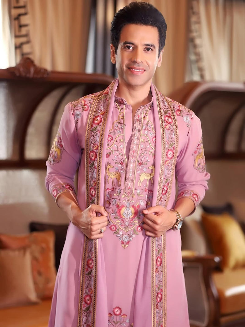 Tusshar Kapoor in Deer Garden Purple Kurta Set