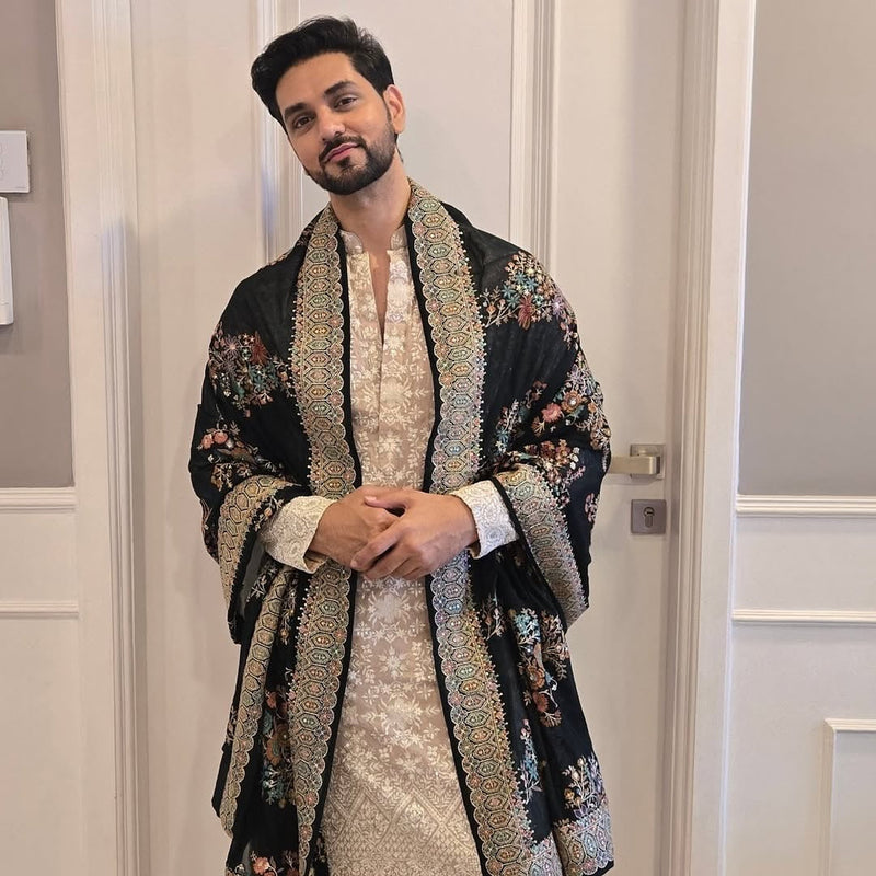 Shakti Arora in Faiz Beige Kurta Set