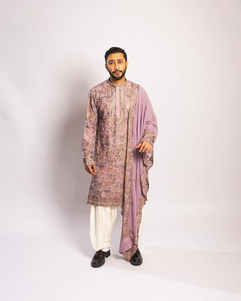 Zaid Darbar in Mayur Mauve Purple Kurta Set