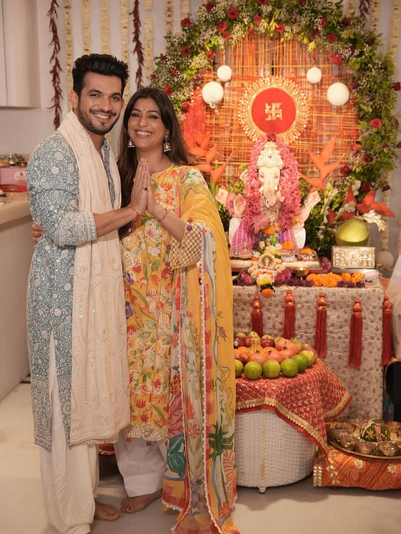 Arjun Bijlani  in Jahan Blue Kurta Set