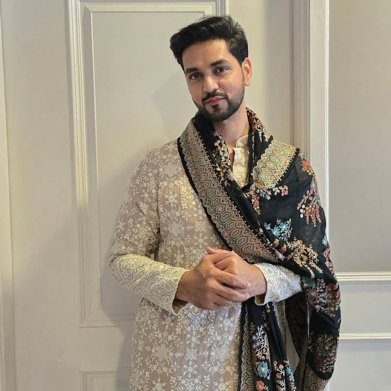 Shakti Arora in Faiz Beige Kurta Set
