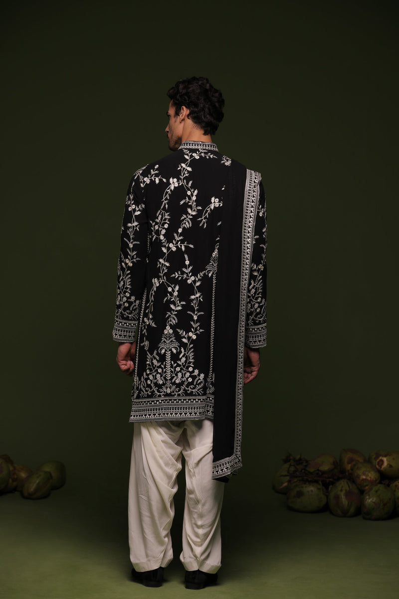 GAURAV MOLRI in Aryaman Black Kurta set with patiyala and dupatta