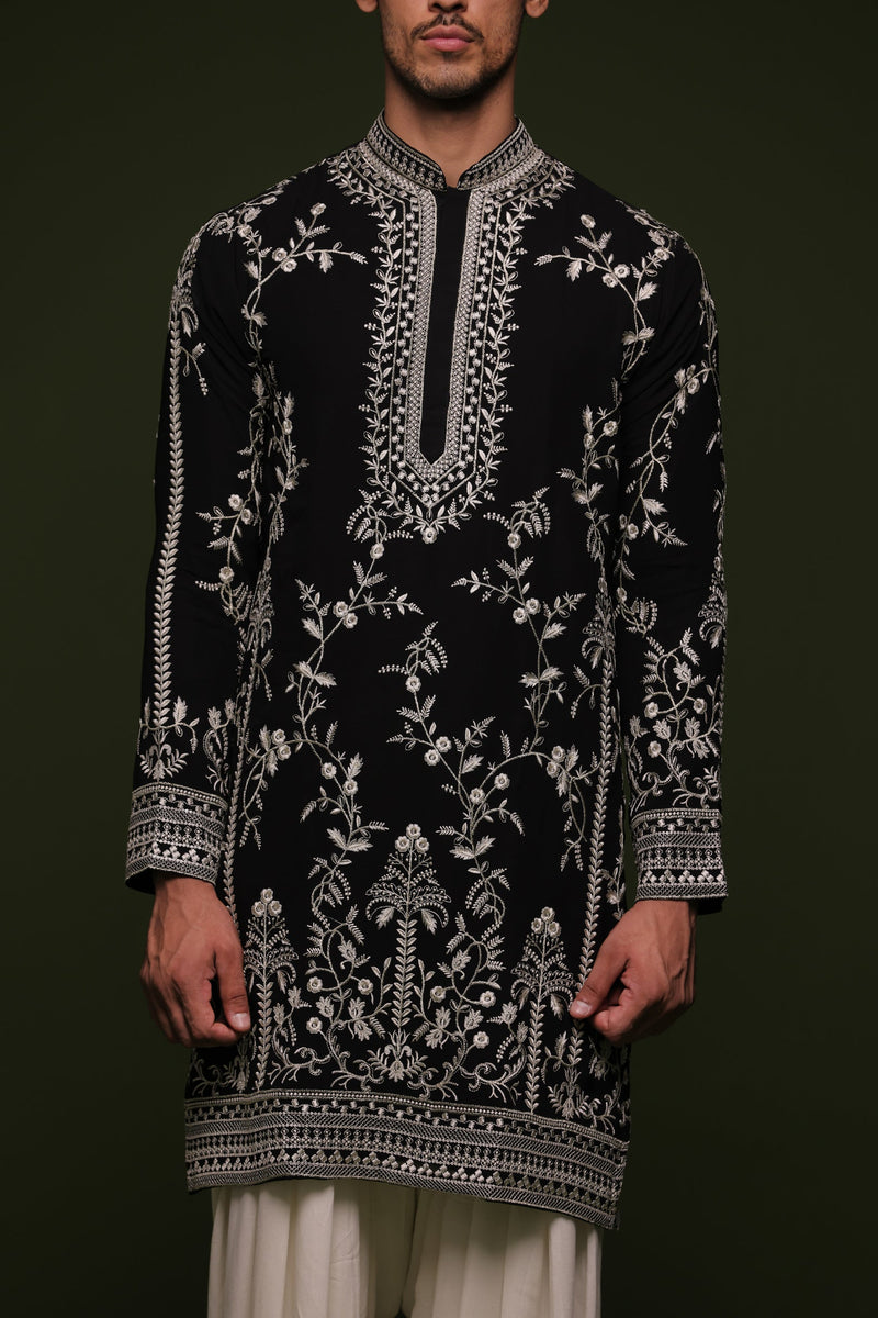 GAURAV MOLRI in Aryaman Black Kurta set with patiyala and dupatta